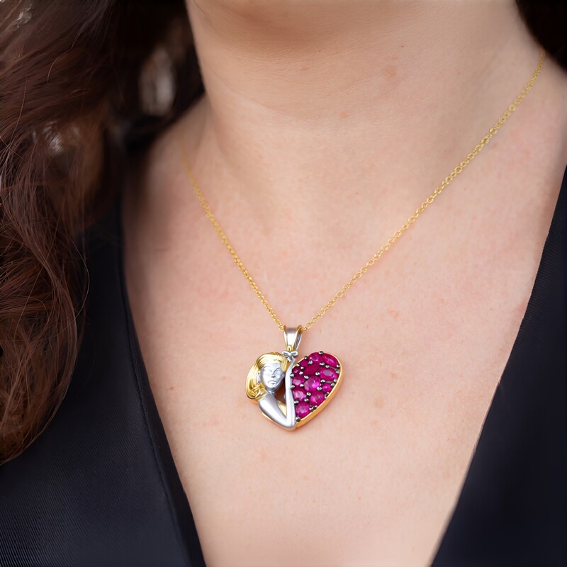 Burmesischer Rubin-Silberhalskette (Gems en Vogue)