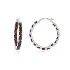 Mosambik-Granat-Silberohrringe