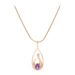 Collana placcata in oro con Ametista Siberiana