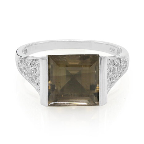 Anello in argento con Quarzo Fumè