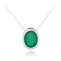 Green Agate Silver Necklace