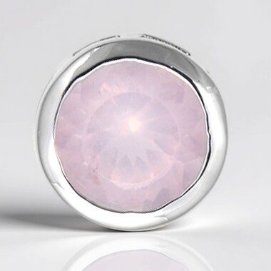 Colgante en plata con Cuarzo rosa (MONOSONO COLLECTION)