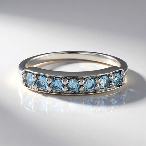 Anello in argento con Acquamarina Brasiliana