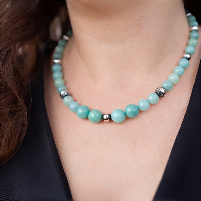 Collar en plata con Amazonita (Desert Chic)