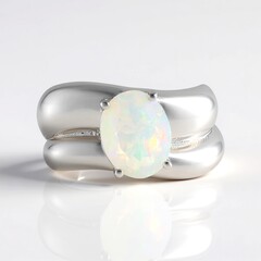 Anello in argento con Opale di Welo AAA (de Melo Essence)