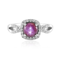 Bague en argent et Rubis étoilé