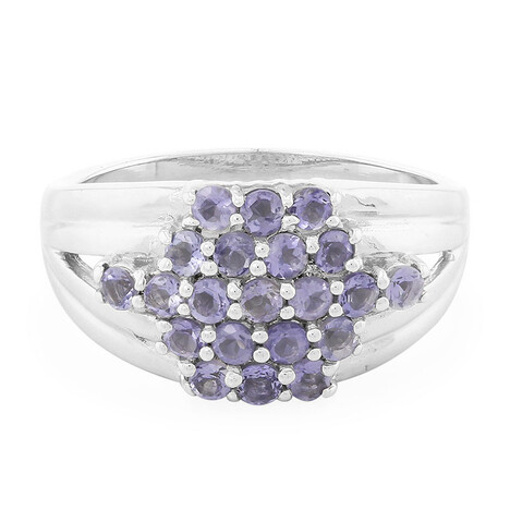 Zilveren ring met Madagascar iolieten