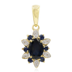 Gouden hanger met een blauwe saffier