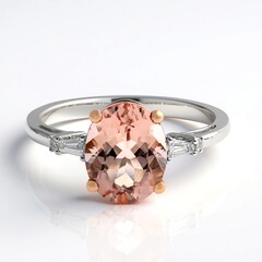 Anello in oro con Morganite AAA
