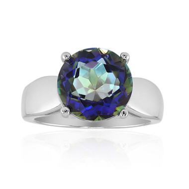 Blauer Mystik-Quarz-Silberring