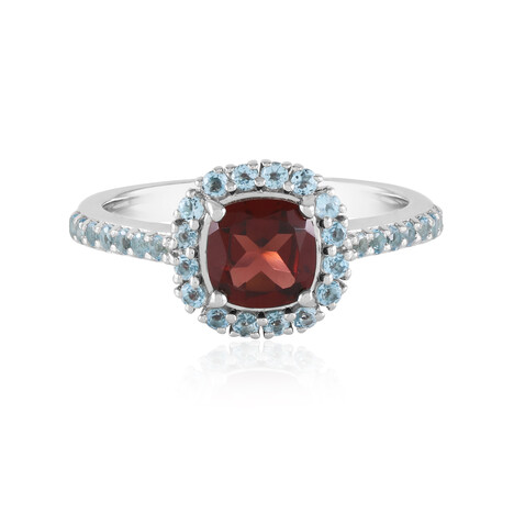 Anillo en plata con Granate de Mozambique