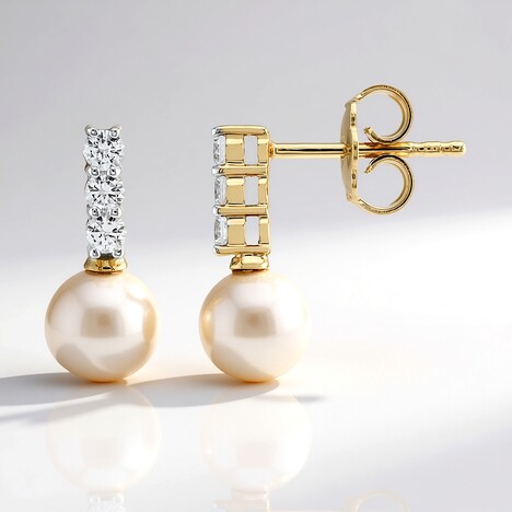 Boucles d'oreilles en argent et Perle d'Akoya (TPC)