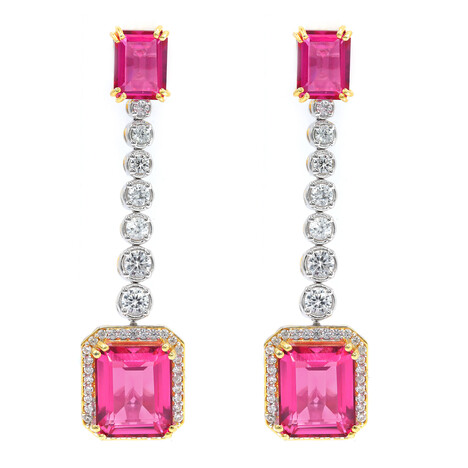 Pendientes en plata con Topacio rosa (Gems en Vogue)