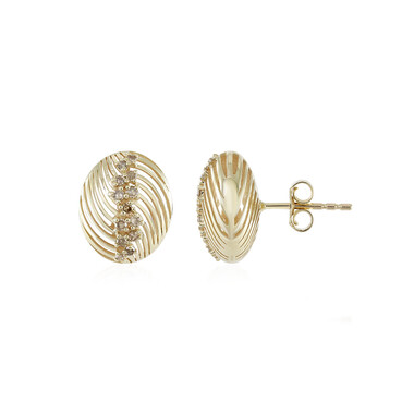 I3 Champagner-Diamant-Goldohrringe (Ornaments by de Melo)