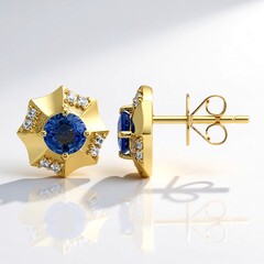 Orecchini in oro con Zaffiro Blu di Tuléar (de Melo Gold)