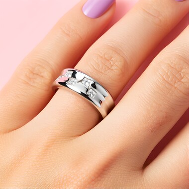 Anillo en plata con Topacio blanco
