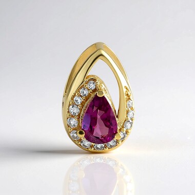 Pendentif en argent et Grenat magenta