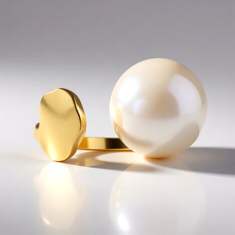 Anello in argento con Perla d'Acqua Dolce Bianca