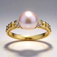 Bague en or et Perle de culture d'eau douce rose (CIRARI)