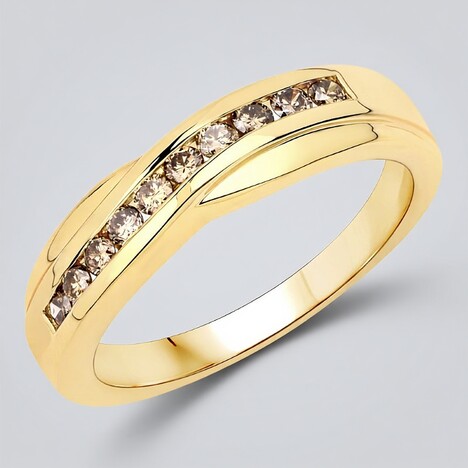 Anello in argento con Diamante Champagne I2