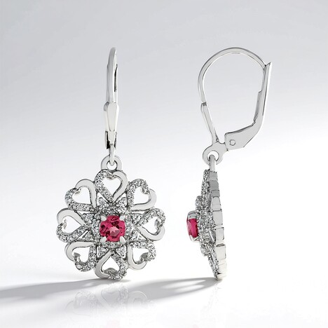 Orecchini in argento con Tormalina Rosa Nigeriana