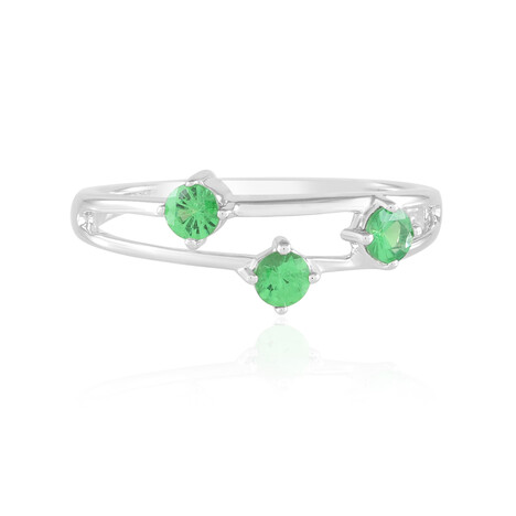 Zilveren ring met Lemshuku tsavorieten