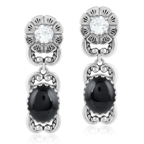 Pendientes en plata con Ágata negro (Desert Chic)