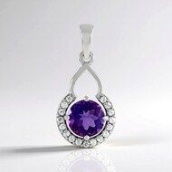 Siberian Amethyst Silver Pendant