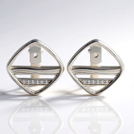 Orecchini in argento con Topazio Bianco (MONOSONO COLLECTION)