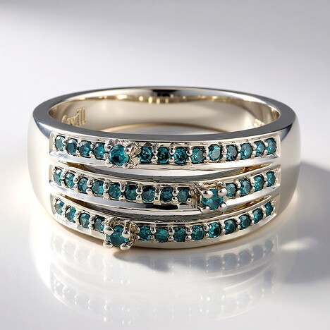 Anello placcato in platino con Diamante Fancy