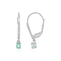 Zilveren oorbellen met Colombiaanse smaragden