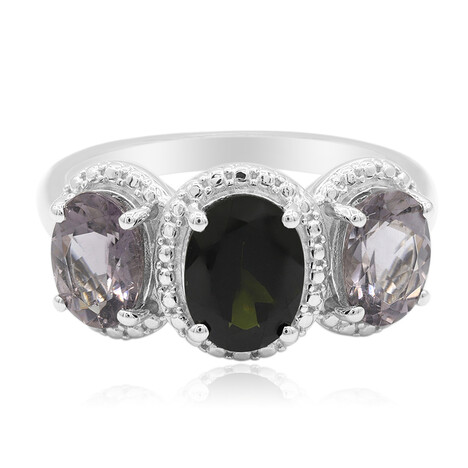 Anello in argento con Tormalina Verde