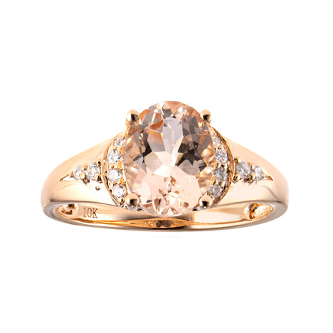 10K AAA Morganite Gold Ring