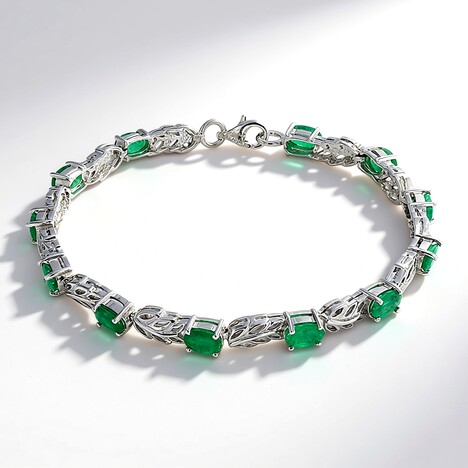 Bracciale in argento con Smeraldo Zambia