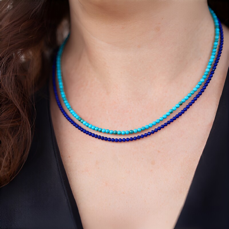 Edelstein-Silberhalskette