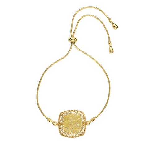 Brazalete en plata con Ámbar báltico limón (dagen)