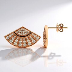 Orecchini in oro con Diamante Rose de France SI1 di Argyle