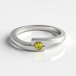 Anello in argento con Diamante Giallo I3