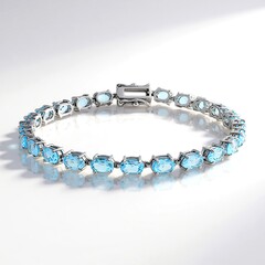 Bracciale in argento con Topazio Blu Cielo