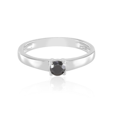 Schwarzer Brillant-Silberring