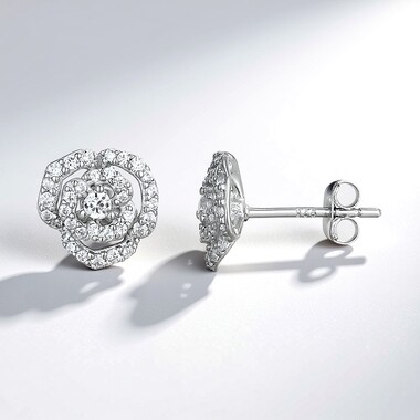 Boucles d'oreilles en argent et Zircon