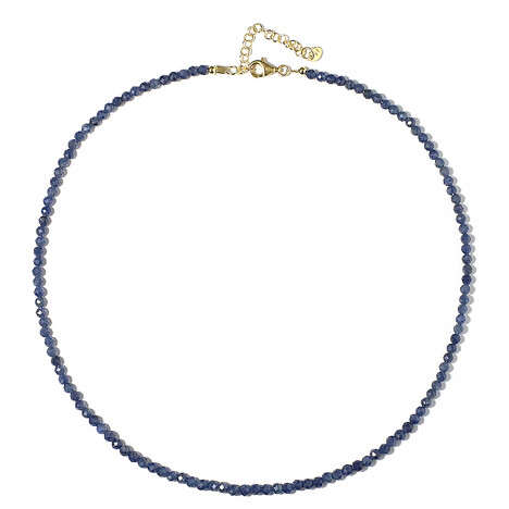 Zilveren halsketting met blauwe saffieren