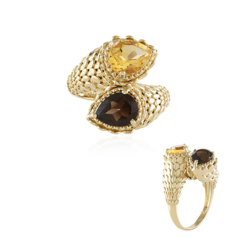 Anello in argento con Quarzo Fumè