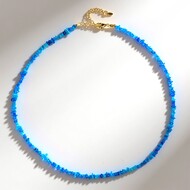 Collana in argento con Opale Blu dell'Etiopia