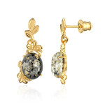 Green Baltic Amber Silver Earrings (dagen)