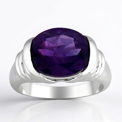 Anello in argento con Ametista Zambiana