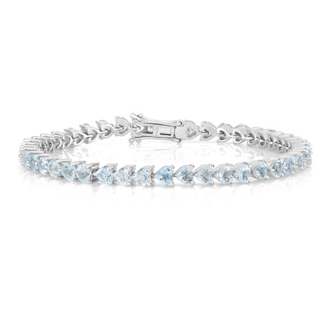 Brazalete en plata con Aguamarina de Brasil