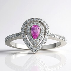 Anello in argento con Zaffiro Ceylon Rosa