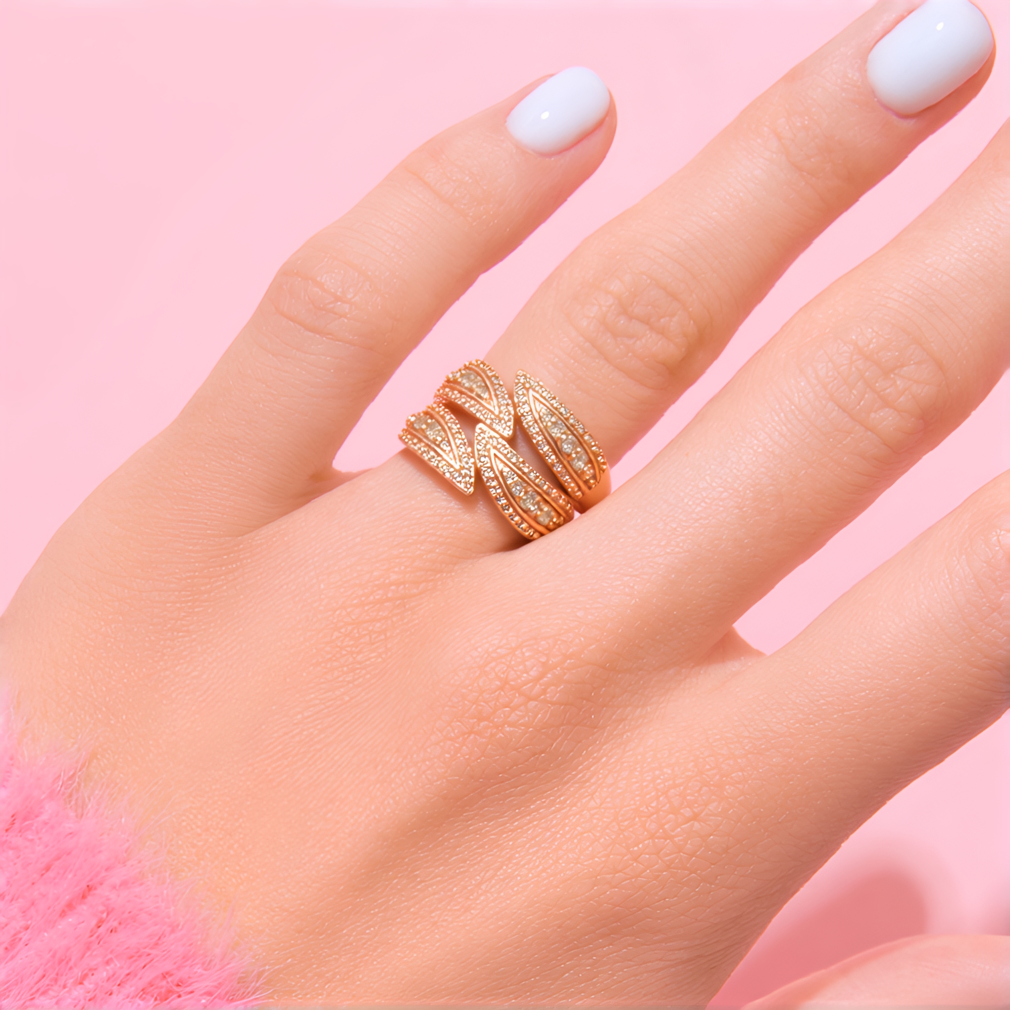 Argyle Rose Diamond 9K Gold Ring, 1.077 ct