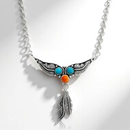 Collana in argento con Turchese Kingman Mohave Blu (Jones Lee)